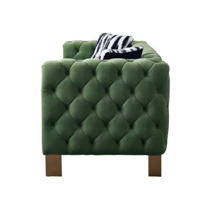 Chesterfield - Modern Tufted Velvet Living Room Sofa, 84.25\'\'W Couch - Mint Green