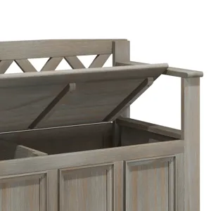 Amherst - Entryway Storage Bench - Distressed Grey