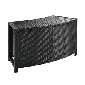 Spa Surround Spa Frame Patio Rattan Sofa Set With Storage Spaces, Mini Sofa And Comfortable Cushion 