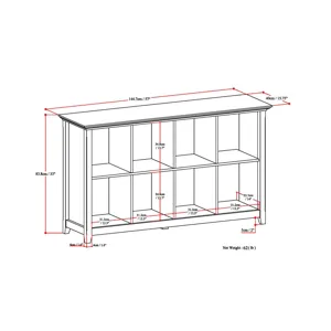 Amherst - 8 Cube Storage Sofa Table - Distressed Grey