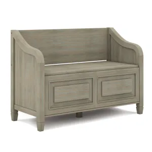 Connaught - Entryway Storage Bench - Distressed Grey