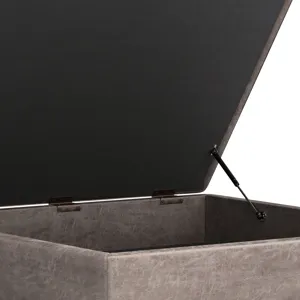 Owen - XL Square Coffee Table Storage Ottoman - Distressed Grey Taupe