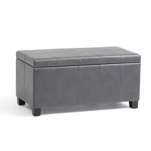 Dover - Storage Ottoman Bench - Stone Grey