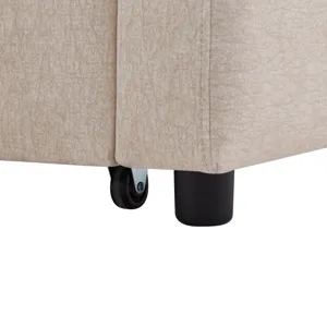 Convertible Sofa Bed Loveseat Sofa With Three USB Ports, Two Side Pockets, Two Cup Holders And 360° 