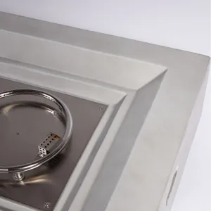 60\" Concrete Fire Pit Table - Light Gray