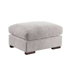 Tatman - Linen Blend Sectional With 2 Ottomans - Light Gray