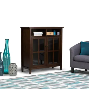 Warm Shaker - Medium Storage Media Cabinet - Tobacco Brown