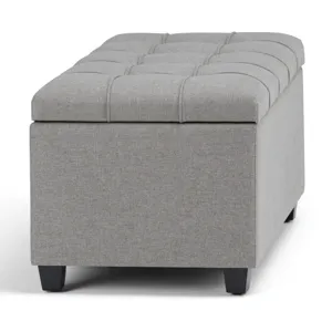 Sienna - Storage Ottoman Bench - Dove Grey