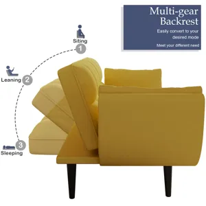 Sofa Soft Two Armrests Throw Pillow Pillow Comfortable Fit Apartment Bedroom Small Space - Yellow