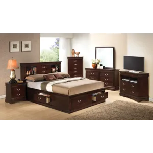 Louis Phillipe - G3125B-QSB Queen Storage Bed - Cappuccino
