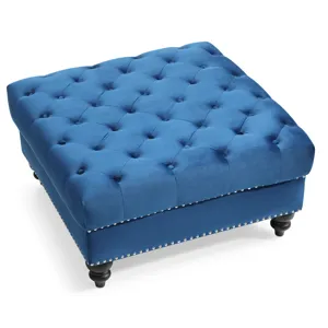 Nola - G0351-O Ottoman - Navy Blue