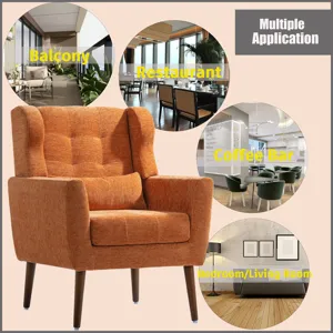 Modern Accent Chair, Chenille Arm Chairs For Living Room, Upholstered Mordern Armchair, Comfy Soft P