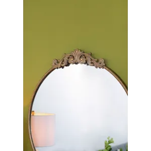 Round Wall Mounted Mirror With Frame For Bathroom Living Room - Gold