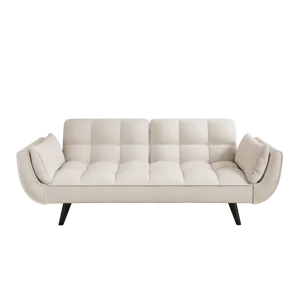 Sofa Soft Two Armrests Throw Pillow Pillow Comfortable Fit Apartment Bedroom Small Space - Beige