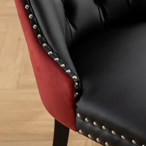 Nikki - Modern, High-End Tufted Solid Wood Contemporary PU And Velvet Upholstered Dining Chair With 