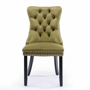 Nikki - Modern, High-End Tufted Solid Wood Contemporary Velvet Upholstered Dining Chair With Wood Le