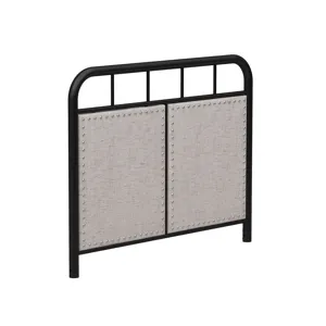 Twin Size Linen Upholstered Platform Metal Bed Frame With Fabric Headboard And Footboard - Brown