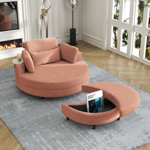 Corduroy Sofa With Two Throw Pillows, A Waist Pillow And An Extra Tray Is Comfortable For A Small Ap