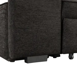 Modern L-Shape 3 Seat Reversible Sectional Couch, Pull Out Sleeper Sofa With Storage Chaise And 2 St
