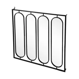Large Four Oval Wall Mirror With Square Frame, Home Decor For Living Room, Bedroom, Entryway, Office
