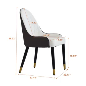 Modern PU Sponge-Filled Dining Chair, Solid Wood Metal Legs, Suitable For Restaurants, Living Rooms 