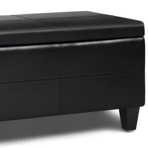 Afton - Storage Ottoman Bench - Midnight Black