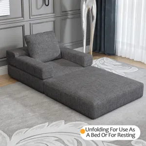 Single Sofa Chair That Converts To A Single Sofa Bed For Living Room, Guest Room, Playroom - Dark Gr