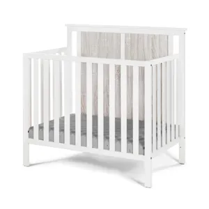 Connelly - Mini Crib With Mattress Pad - White / Rockport Gray