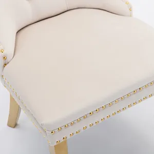 Nikki - Modern, High-End Tufted Solid Wood Contemporary Velvet Upholstered Dining Chair With Golden 