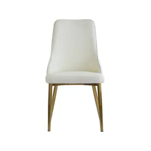 Modern PU Sponge-Filled Dining Chair, Solid Wood Metal Legs, Suitable For Restaurants, Living Rooms 