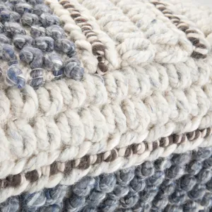 Grady - Square Pouf - Blue / Natural