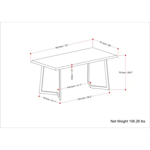 Watkins - Dining Table with Inverted Metal Base - Light Brown