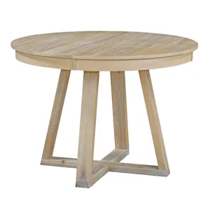 5 Piece Retro Functional Dining Set, Round Table With Leaf And 4 Upholstered Chairs For Dining Room 