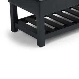 Saxon - Storage Ottoman Bench - Midnight Black