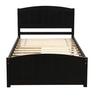 Twin Size Platform Bed With Two Drawers - Espresso