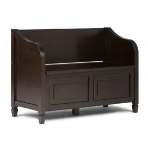 Connaught - Entryway Storage Bench - Dark Chestnut Brown