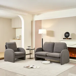 Loveseat Sofa Small Couch For Living Room, Sherpa Fabric Upholstered Loveseat Sofa Couch, Small Love