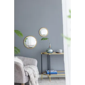 Round Mirror, Circle Mirror With Iron Frame For Living Room Bedroom Vanity Entryway Hallway - Gold