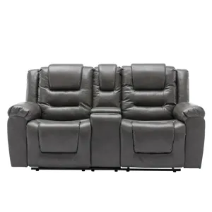 2 Seater Home Theater Recliner Manual Recliner Chair With A Storage Box And Two Cup Holders For Livi