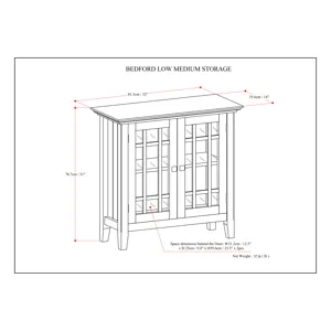 Bedford - Low Storage Media Cabinet - Dark Tobacco Brown