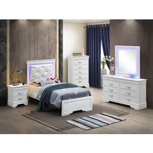 Lorana - G6590C-TB3 Twin Bed - Silver Champagne