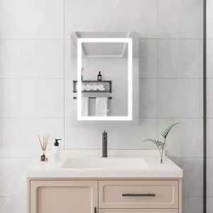 20 x 28\" Bathroom Medicine Cabinet With Mirror Wall Mounted LED Bathroom Mirror Cabinet With Lights