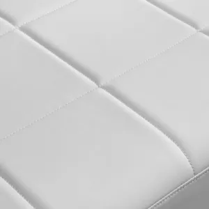 Modern Upholstery Accent Loveseat Sofa For Living Room 2 Seater With Golden Metal Arms - White