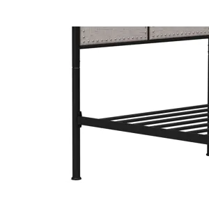 Twin Size Linen Upholstered Platform Metal Bed Frame With Fabric Headboard And Footboard - Brown