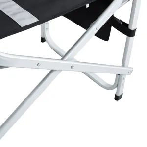 Padded Folding Outdoor Chair With Side Table And Storage Pockets, Lightweight Oversized Directors Ch