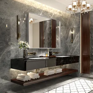 40X30\" Silver Rectangular Wall-Mounted Beveled Bathroom Mirror, Square Angle Metal Frame Wall Mount