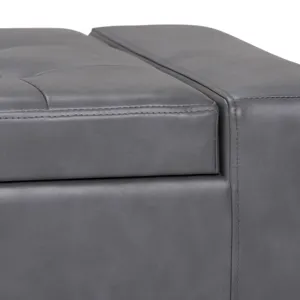 Laredo - Large Storage Ottoman - Stone Grey