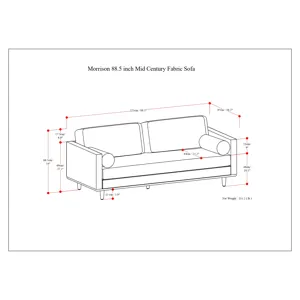 Morrison - 89\" Sofa - Mist Grey