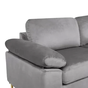 Shannon - Velvet Sectional Sofa With Chaise - Gray