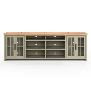 Vineyard - 96\" TV Stand - Sage Green / Fruitwood